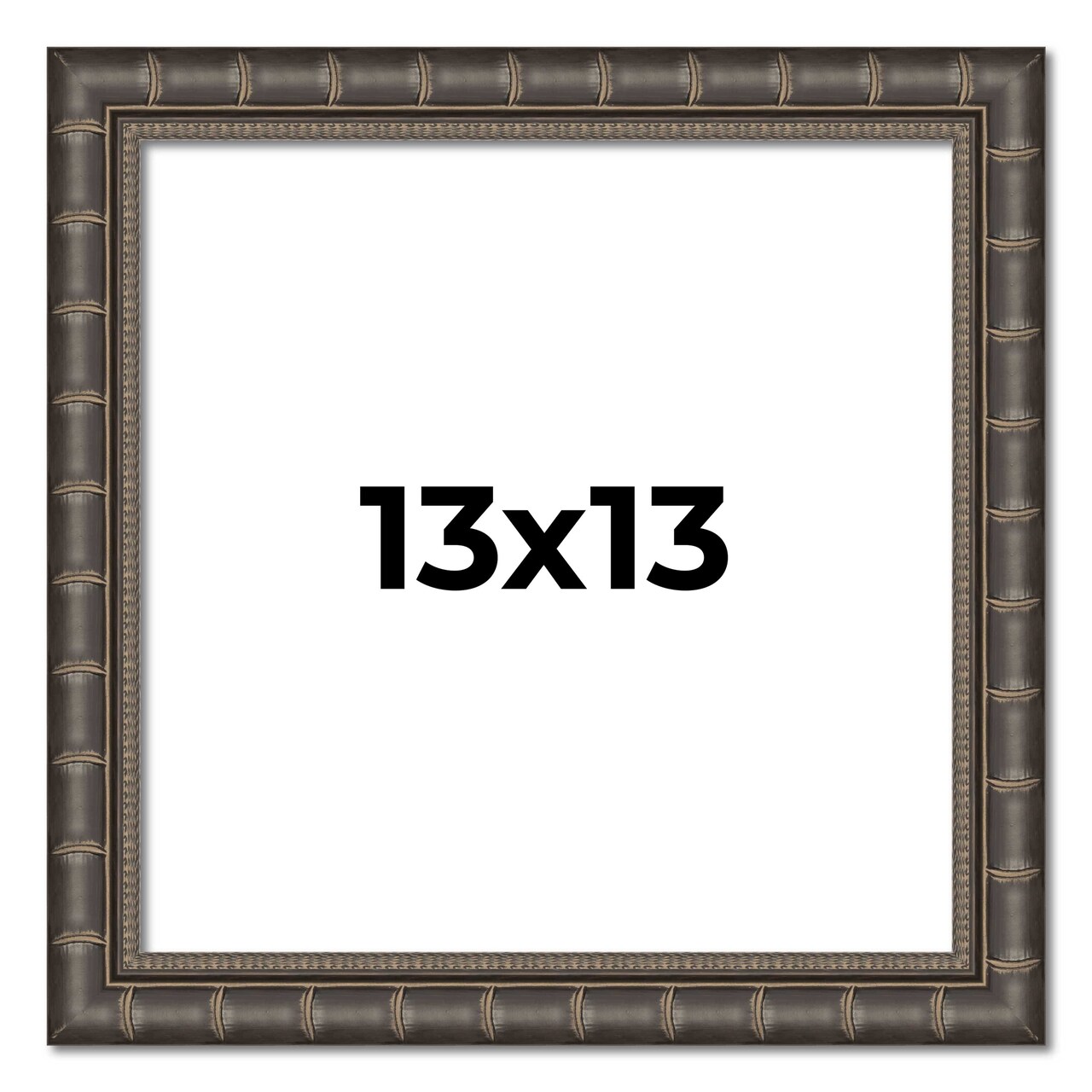 13x13 Modern Bamboo Picture Frame with UV-Resistant Acrylic & Acid Free Backing, Available in 5 Finishes - Gold, Silver, Brown, Black, and Natural